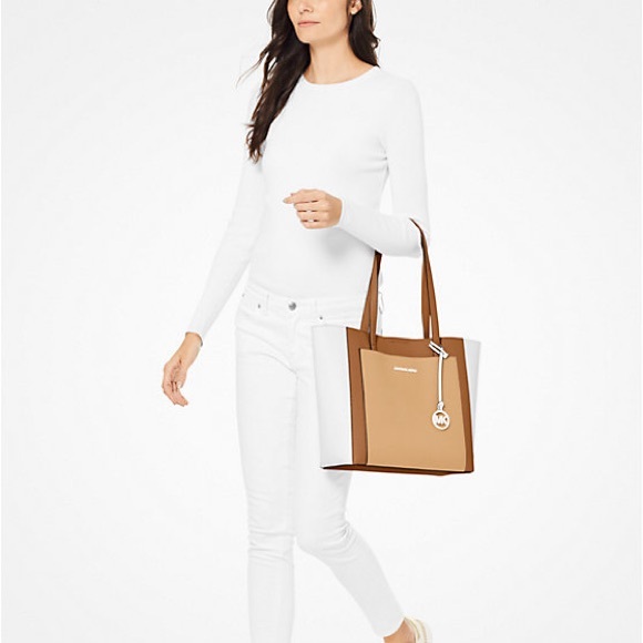 Michael Kors Gemma Large Tri-Color Pebbled Leather Tote - Picture 3 of 12